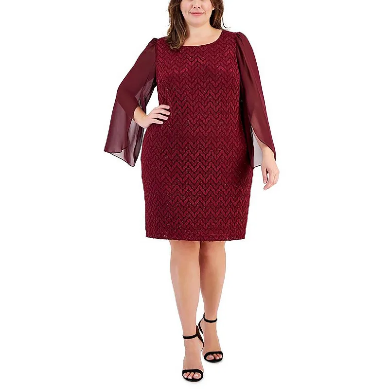 Connected Apparel Womens Plus Lace Mini Cocktail And Party Dress Chiffon Maxi Beach