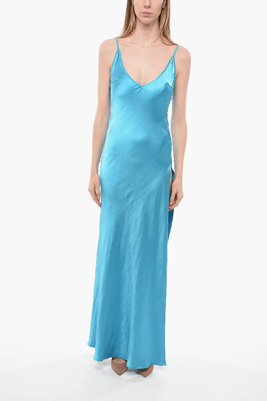 Dont At Me Label Petticoat Dress with Side Split 42 Italian size Cowl Neckline Elegant