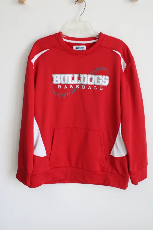 XGrain Gardner-Webb University Bulldogs Baseball Red Fleece Lined Sweatshirt | XL Hooded Sweatshirt Casual Wear Street Style