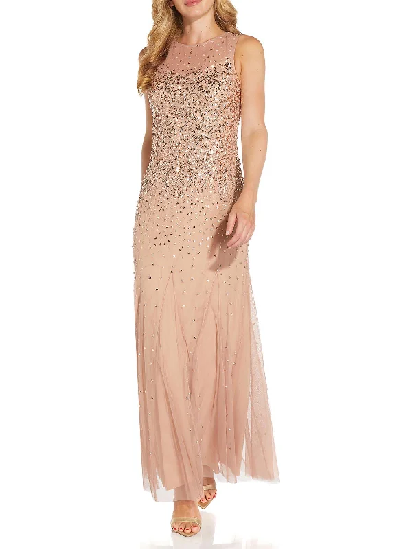 Womens Embellished Maxi Evening Dress Tunics Trendy modern