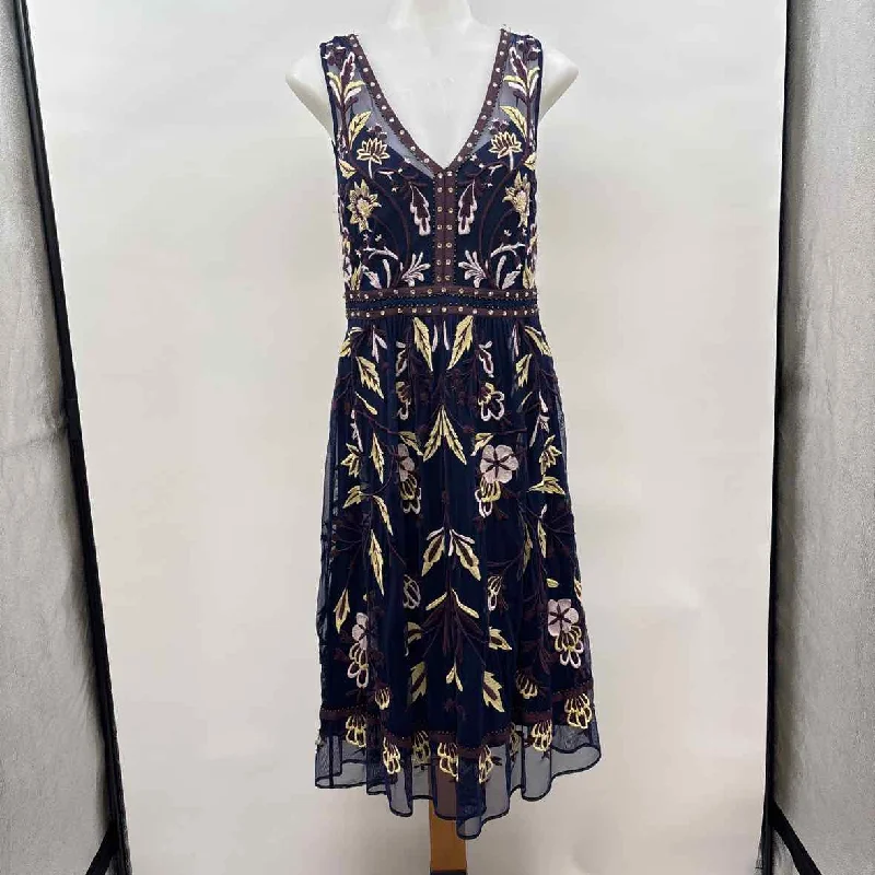Moulinette Soeurs Women's Size 6 Blue Embroidered Dress Tunics Corduroy durable