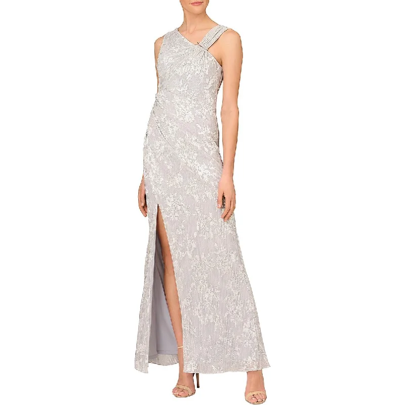 Aidan Mattox Womens Foil Mermaid Cocktail And Party Dress Shift Classic Vintage
