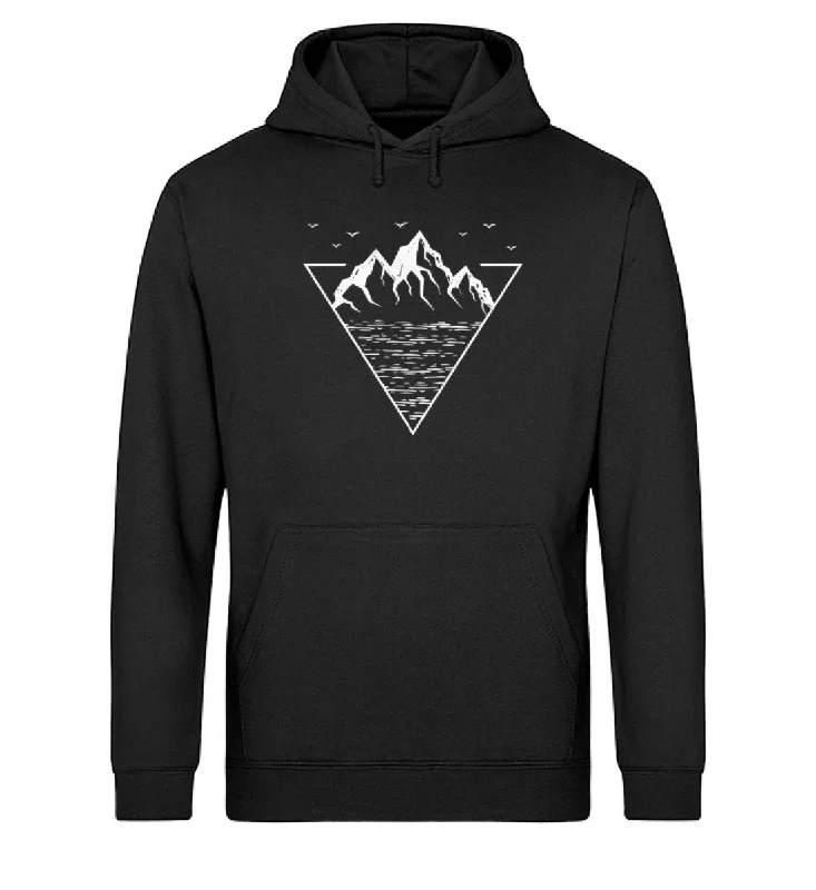 Berg Geometrisch - Unisex Organic Hoodie Hoodie with Distressed Vintage Worn