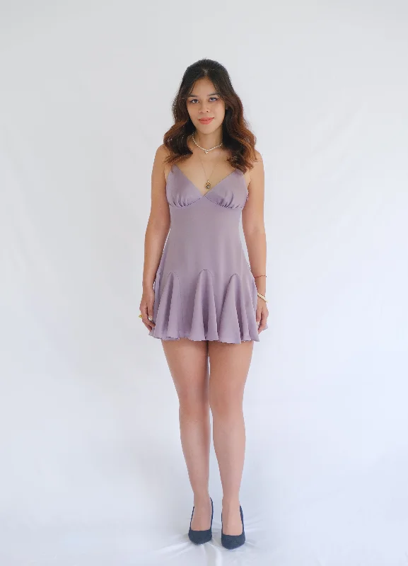 Olivia Silk Mini Dress Elegant Mini Dress with Pleats