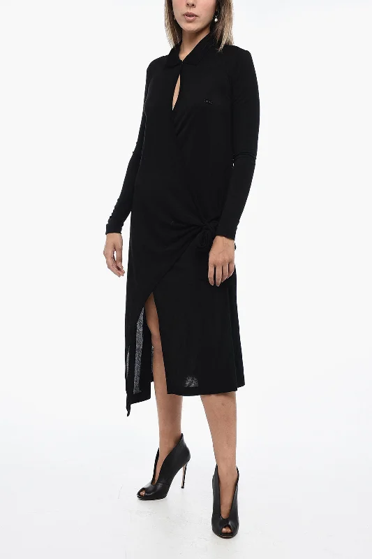 Diesel Wrapped D-WRIP Dress with Asymmetric Hem L Standard size Tunics Running lightweight