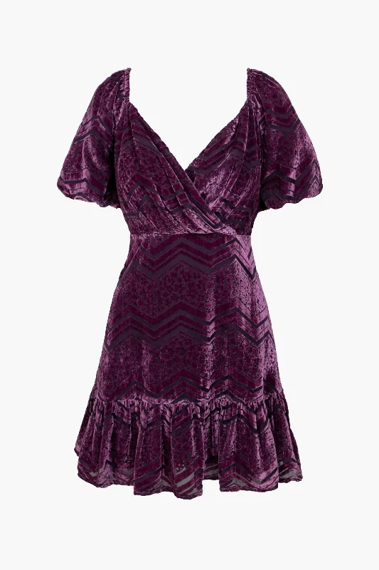 Sasha Velvet Burnout Mini Dress Comfortable Bodycon Mini Dress