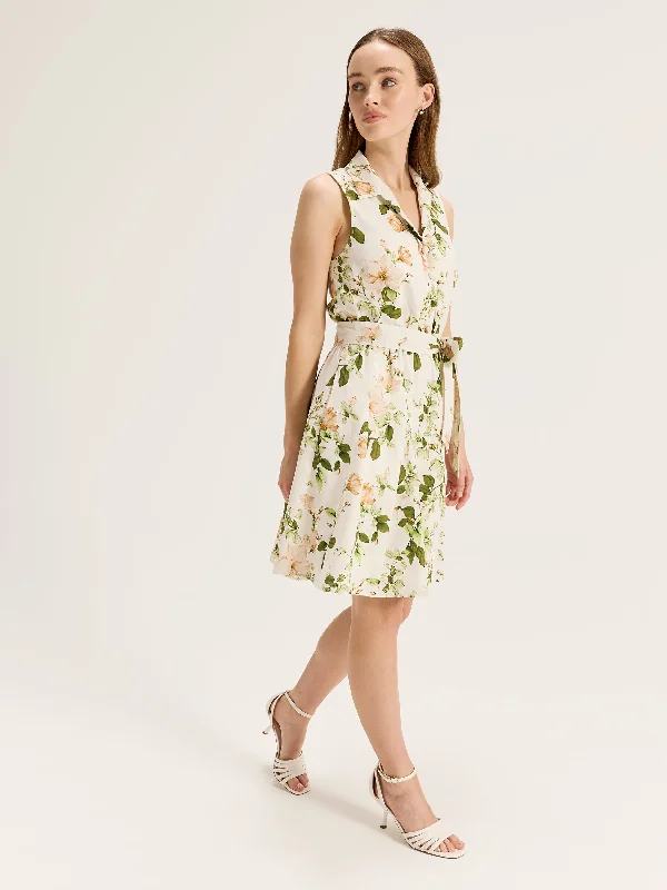 Venus Floral Mini Dress Cozy Jersey Mini Dress