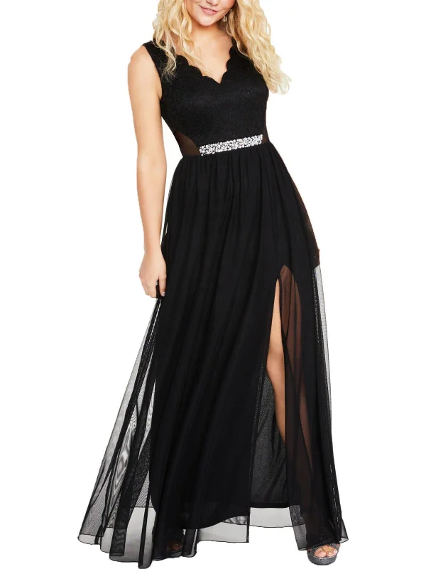 Juniors Womens Lace Embellished Evening Dress Tunics Fall fleece
