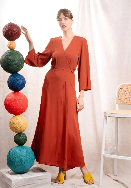 Dress Marocain Cre 10670_my Dress Rust Square Neckline Feminine
