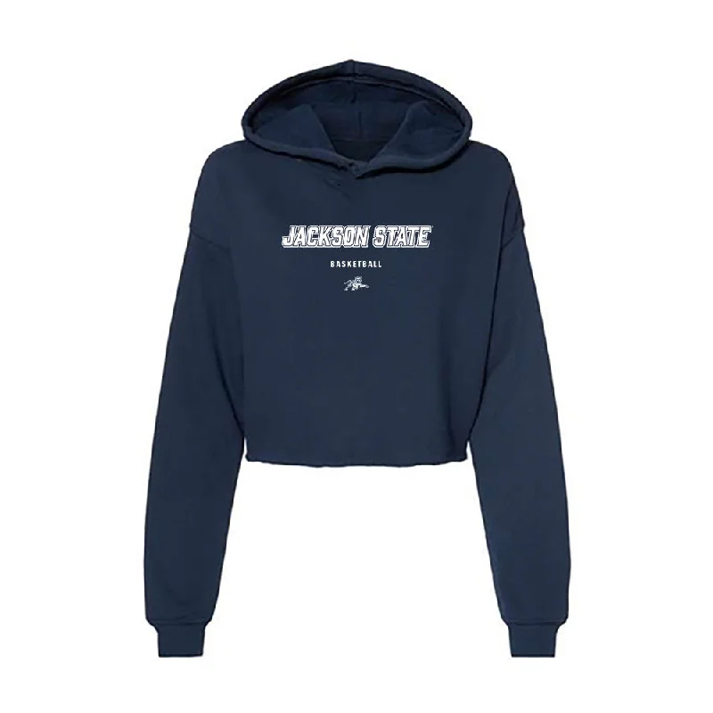 Jackson State - NCAA Women's Basketball : Taleah Dilworth - Women's Crop Fleece Hoodie Hoodie with Raglan Sleeves Sporty Comfortable