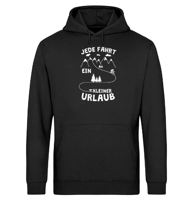 Jede Fahrt ein kleiner Urlaub - Unisex Organic Hoodie Hoodie with Color Block Contrast Stylish