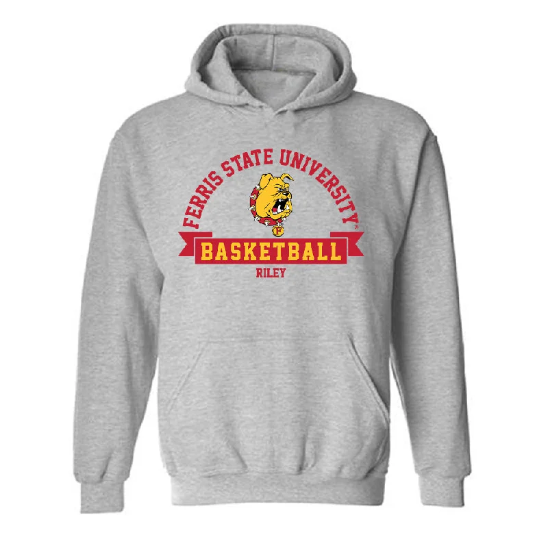 Ferris State - NCAA Women's Basketball : Mia Riley - Classic Fashion Shersey Hooded Sweatshirt Hoodie with Applique Textured Unique