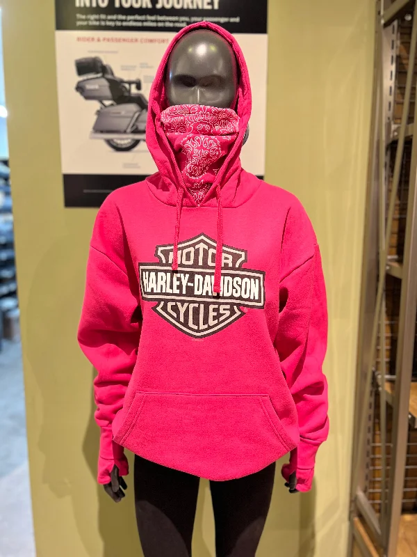 BANDANA HOODIE - PINK Hoodie with Slim Fit Tailored Modern