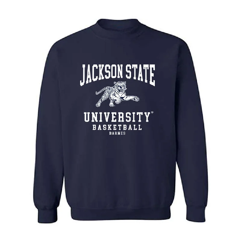 Jackson State - NCAA Women's Basketball : Amaya Barnes - Crewneck Sweatshirt Hoodie with Frayed Bohemian Relaxed