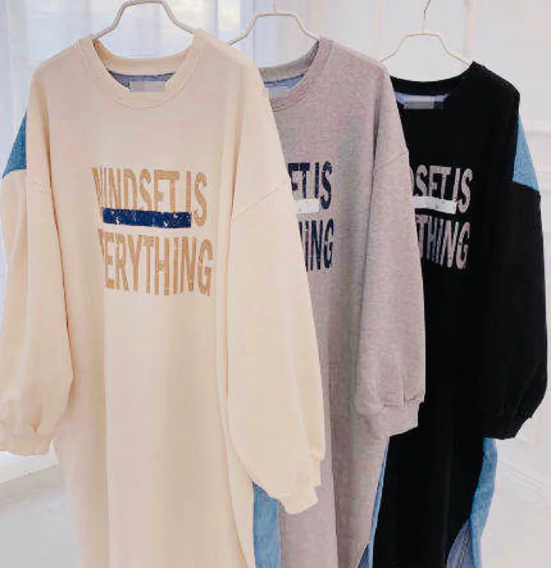 Mindset Over Everything Sweatshirt Dress Graphic Hoodie Design Print