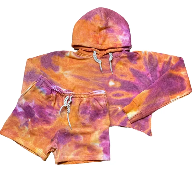 Florida Sunset Cropped Hoodie Set Hoodie with Ribbed Hem Stretchable Secure