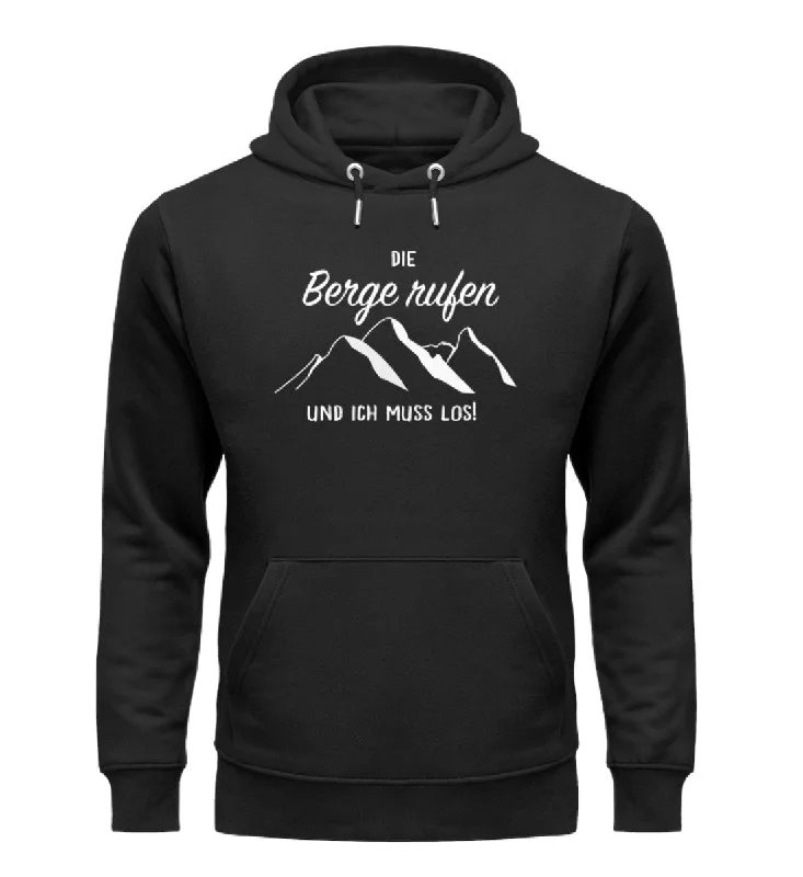 Die Berge rufen und ich muss los - Unisex Premium Organic Hoodie Hoodie with Typography Text Message