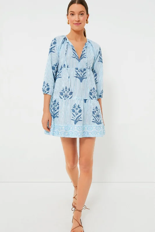 Classic Blue Priya Dress Tunics stripes playful