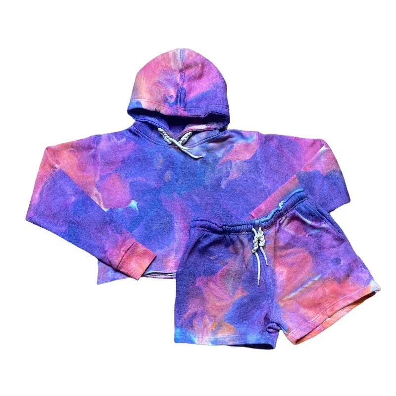 Watercolors Cropped Hoodie Set Hoodie with Strings Custom Fit Adjustable