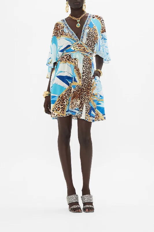 SHORT WAISTED DRESS SKY CHEETAH Tunics Fashionable chic