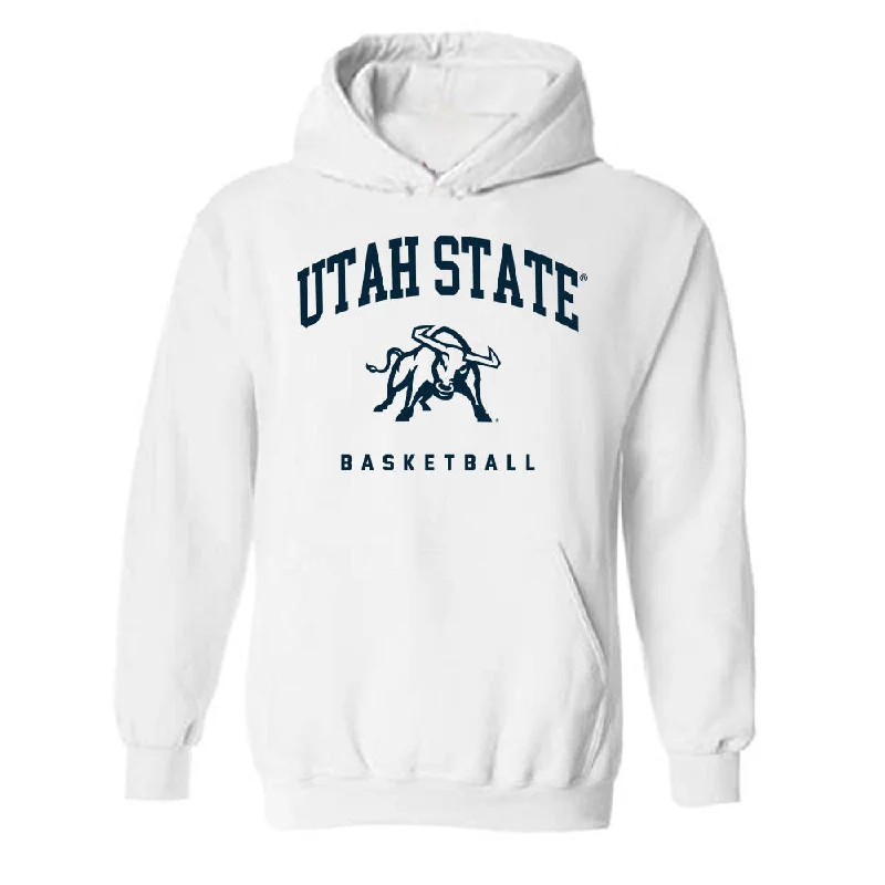 Utah State - NCAA Women's Basketball : Carlie Latta - Hooded Sweatshirt Hoodie with Drawstring Waist Adjustable Fitted