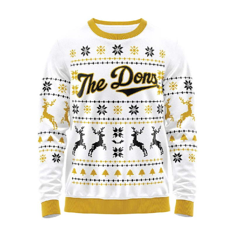 PFW - NCAA Women's Basketball : Audra Emmerson - The Dons All Over Sweatshirt Hoodie with Hem Fringe Bohemian Relaxed