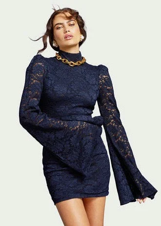 Kennedy Mini Dress (Navy) Comfortable Smocked Mini Dress