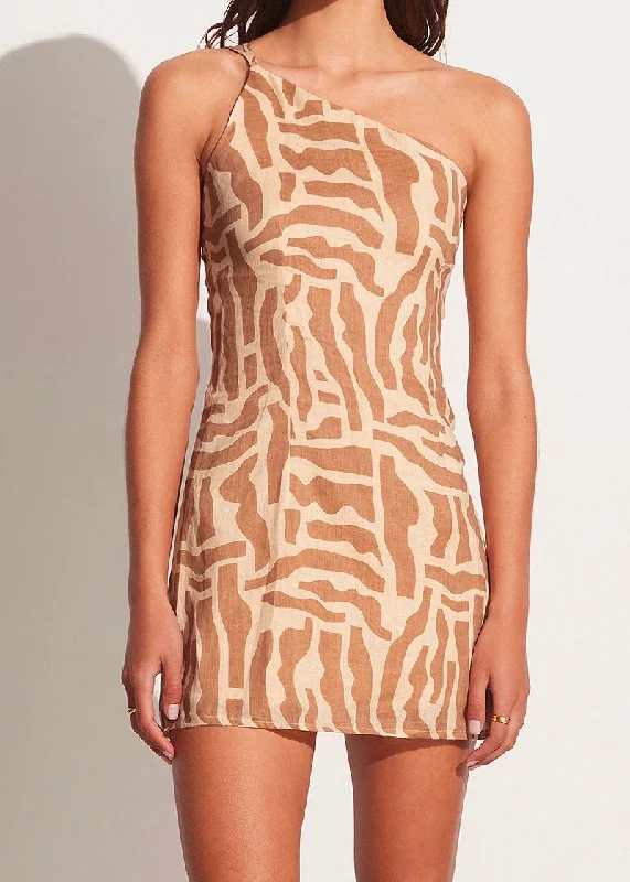 Zippora Mini Dress (neutral) Fashionable Mini Dress with Slits