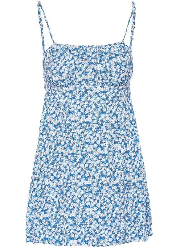 Audrina Mini Dress (Elka Floral Blue) Cozy Sweater Mini Dress