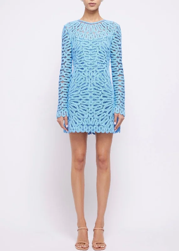 McCall Long Sleeve Mini Dress (Pacific) Stylish Short-Sleeve Mini Dress