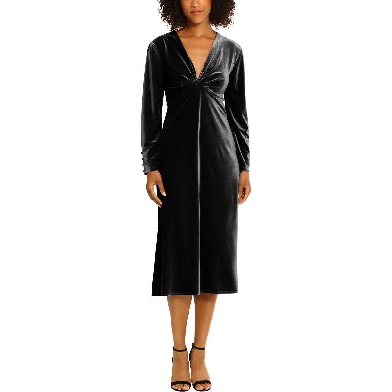 Maggy London Womens Velvet Midi Cocktail and Party Dress Tunics Review highly