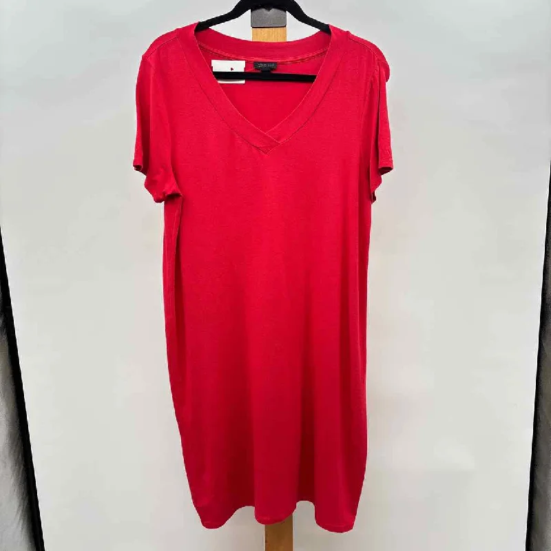 JJill Women's Size M Red Solid Dress Tunics Hiking breathable