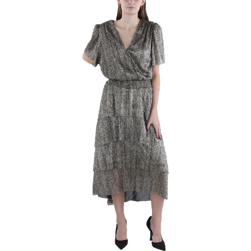 Vince Camuto Womens Plus Metallic Midi Cocktail And Party Dress Tunics Essential wardrobe