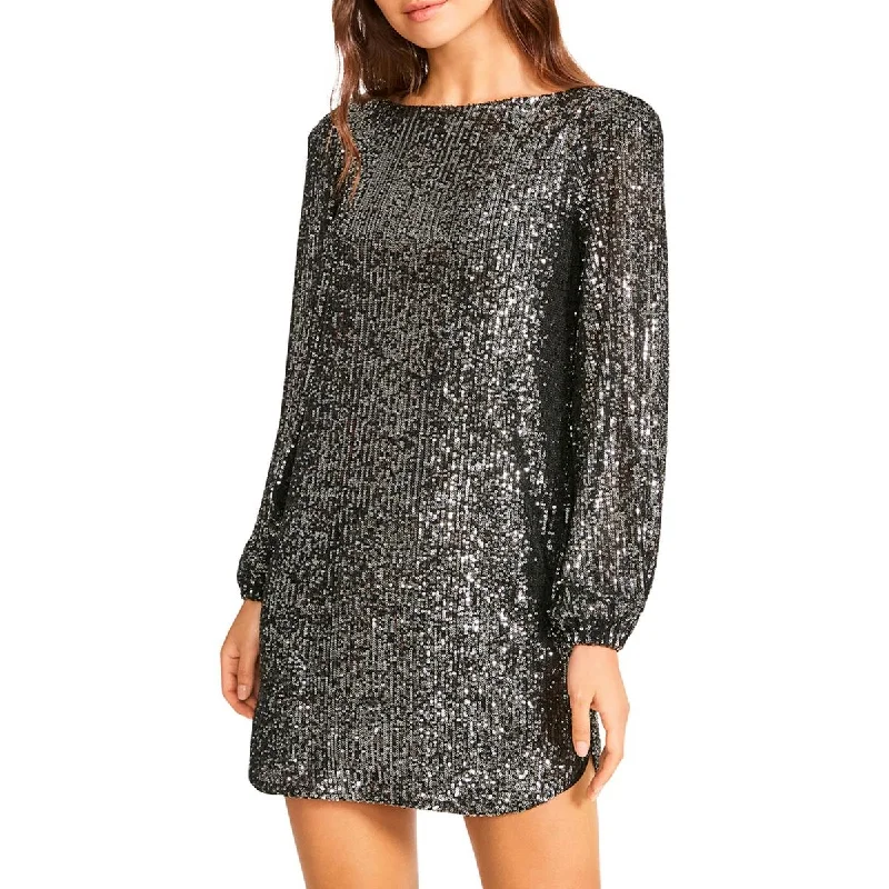 BB Dakota by Steve Madden Womens Delorean Sequined Mini Cocktail and Party Dress Tunics Floral girly