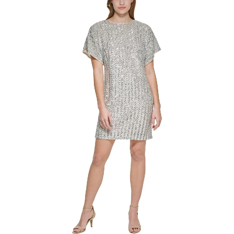 Vince Camuto Womens Sequin Mini Cocktail And Party Dress Tunics Sophisticated sleek