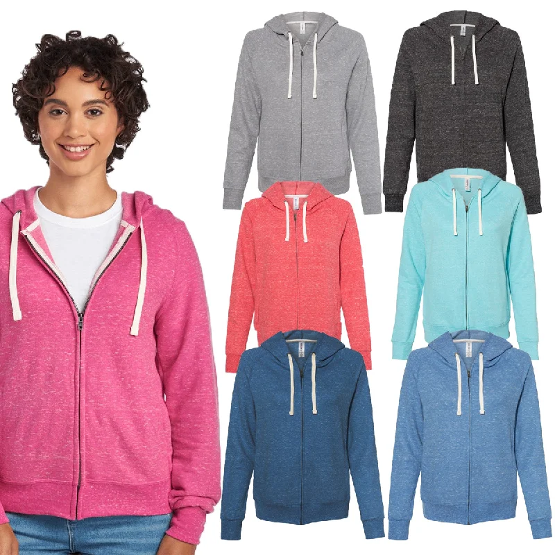 Jerzees Women’s Full Zip Cotton Blend Hoodie With Side Pockets Hoodie with Hem Contrast Bold Stylish