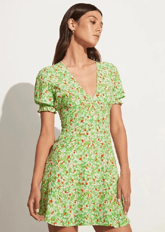 La Belle Mini Dress (Green Lou Floral Print) Trendy Camisole Mini Dress