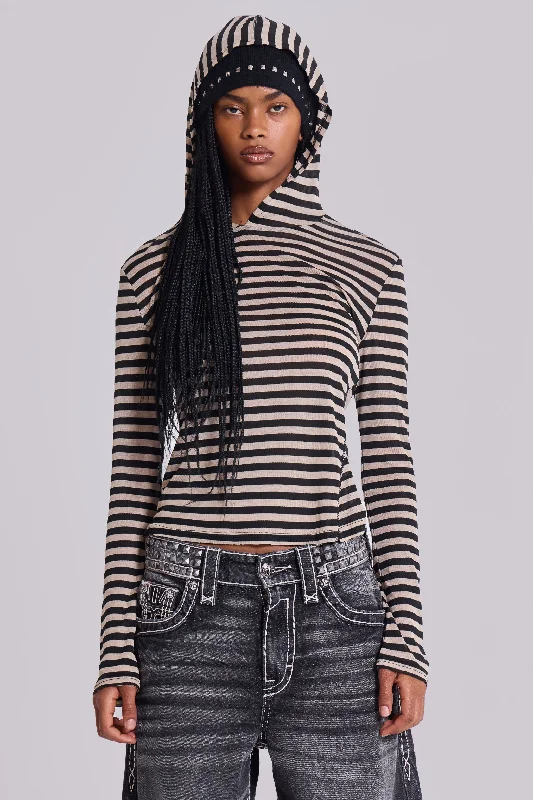 Stripe Mist Hoodie Hoodie with Pattern Geometric Abstract