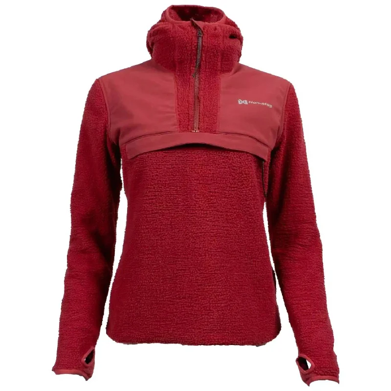 Non-Stop Dogwear Women's Hoodie HZ, Wine Hoodie with Hem Fringe Bohemian Relaxed