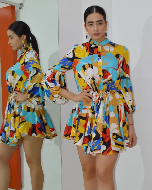 Specially For You Mini Dress Multicolor Stylish Ruffle Mini Dress