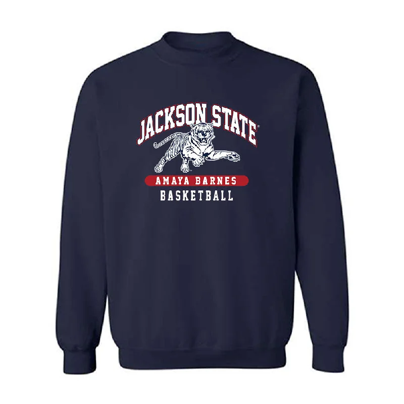 Jackson State - NCAA Women's Basketball : Amaya Barnes - Classic Fashion Shersey Crewneck Sweatshirt Hoodie with Half-Zip Sporty Casual