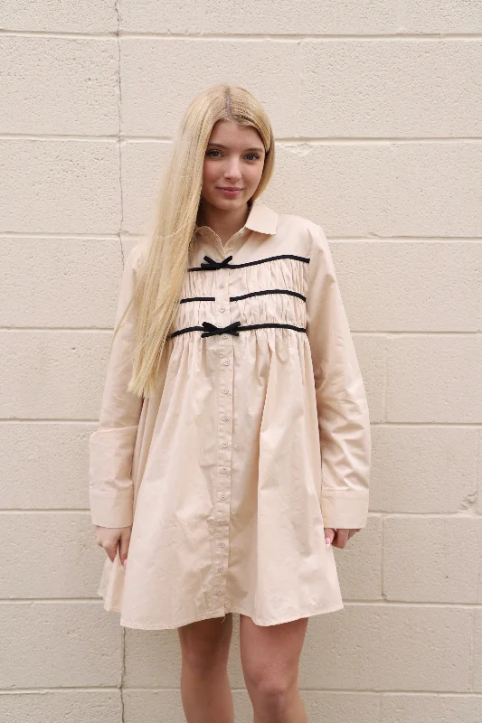 Vienna Bow Mini Dress Cozy T-Shirt Mini Dress