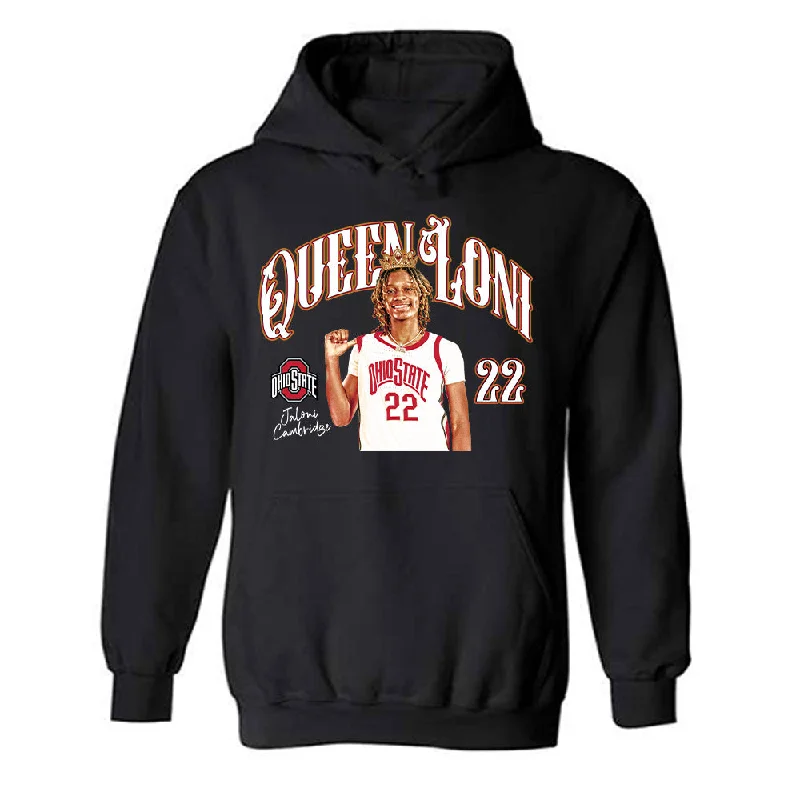Ohio State - NCAA Women's Basketball : Jaloni Cambridge - Hooded Sweatshirt Hoodie with Oversized Fit Loose Comfortable
