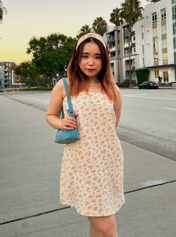 Daisy 100% Cotton Mini Dress Elegant Floral-Print Mini Dress