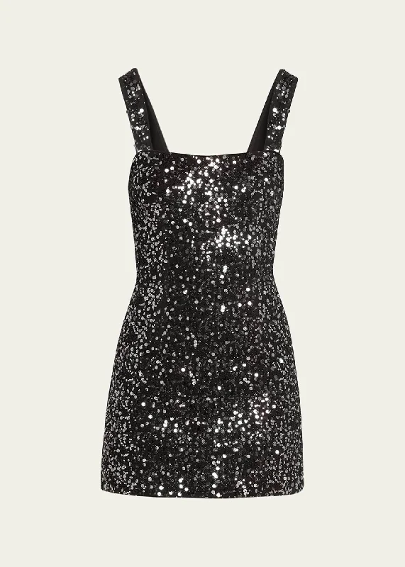 Benson Mini Dress (Black) Elegant Velvet Mini Dress
