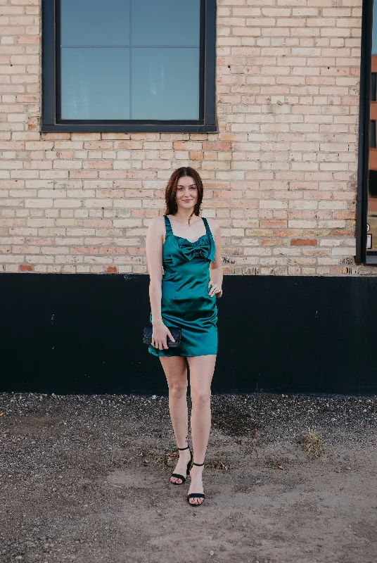 Teal Mini Dress Stylish Spaghetti Strap Mini Dress