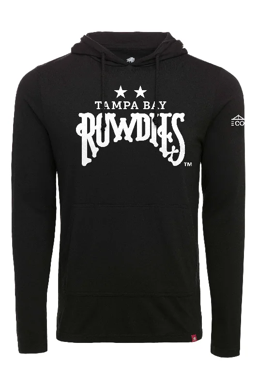 Rowdies Sportiqe Black 2 Star COYR Hoodie Hoodie with Front Slit Layering Stylish