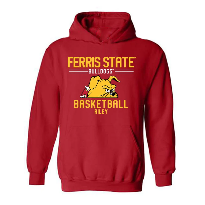 Ferris State - NCAA Women's Basketball : Mia Riley - Classic Fashion Shersey Hooded Sweatshirt Hoodie with Contrast Stitching Detailed Premium