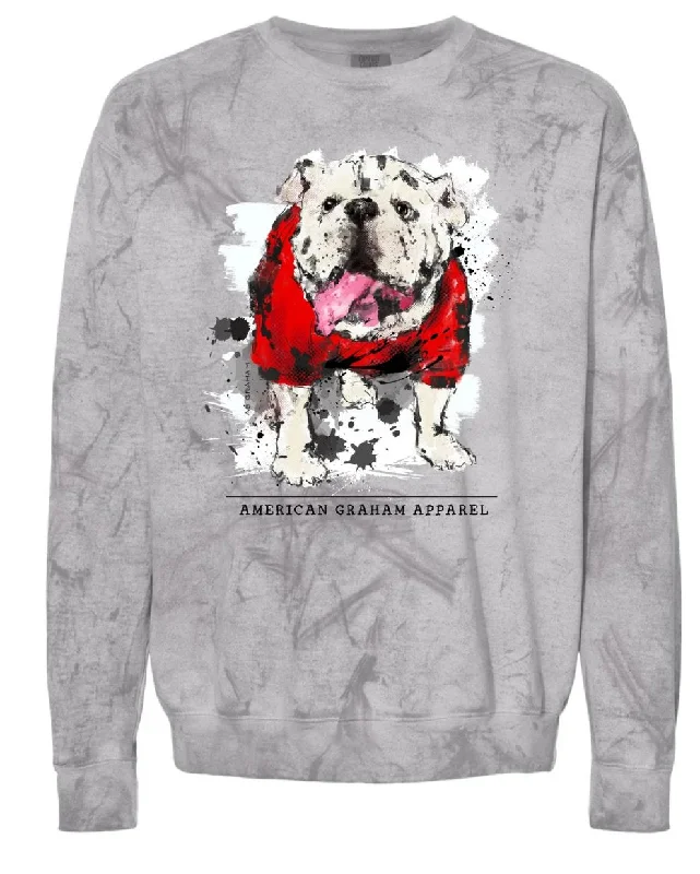 The "Boom" Bulldog Sweatshirt Hoodie with Hem Lace Feminine Delicate