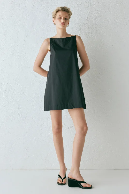 Tulli Mini Dress Black Classic Shift Mini Dress